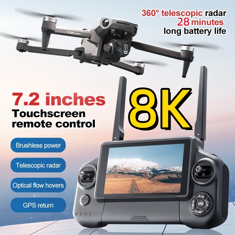 Drone Rc Helicopter With Camera - Drone RC Quadcopter 8K 3 Axis