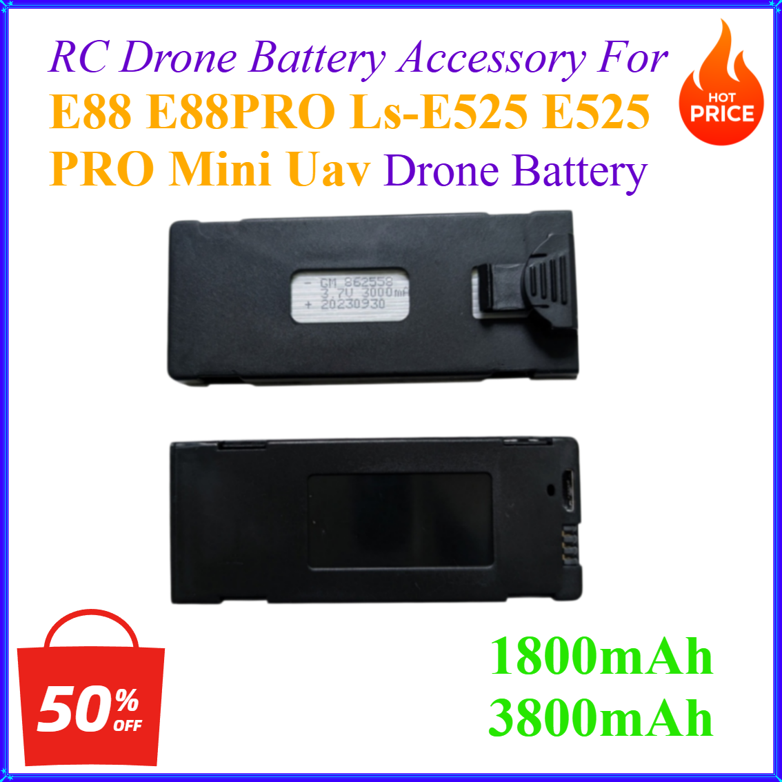 Aksesori Baterai Drone RC 3.7V - Drone Rc E88 Pro ulasan dan harga