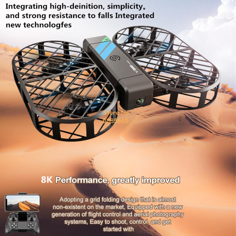 Kamera HD 8K 360 °   Perlindun - Drone Rc Helicopter With Camera ulasan dan harga