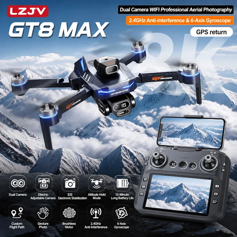 Drone Lipat GT8 Max 8K HD Prof - Drone Rc S156 ulasan dan harga