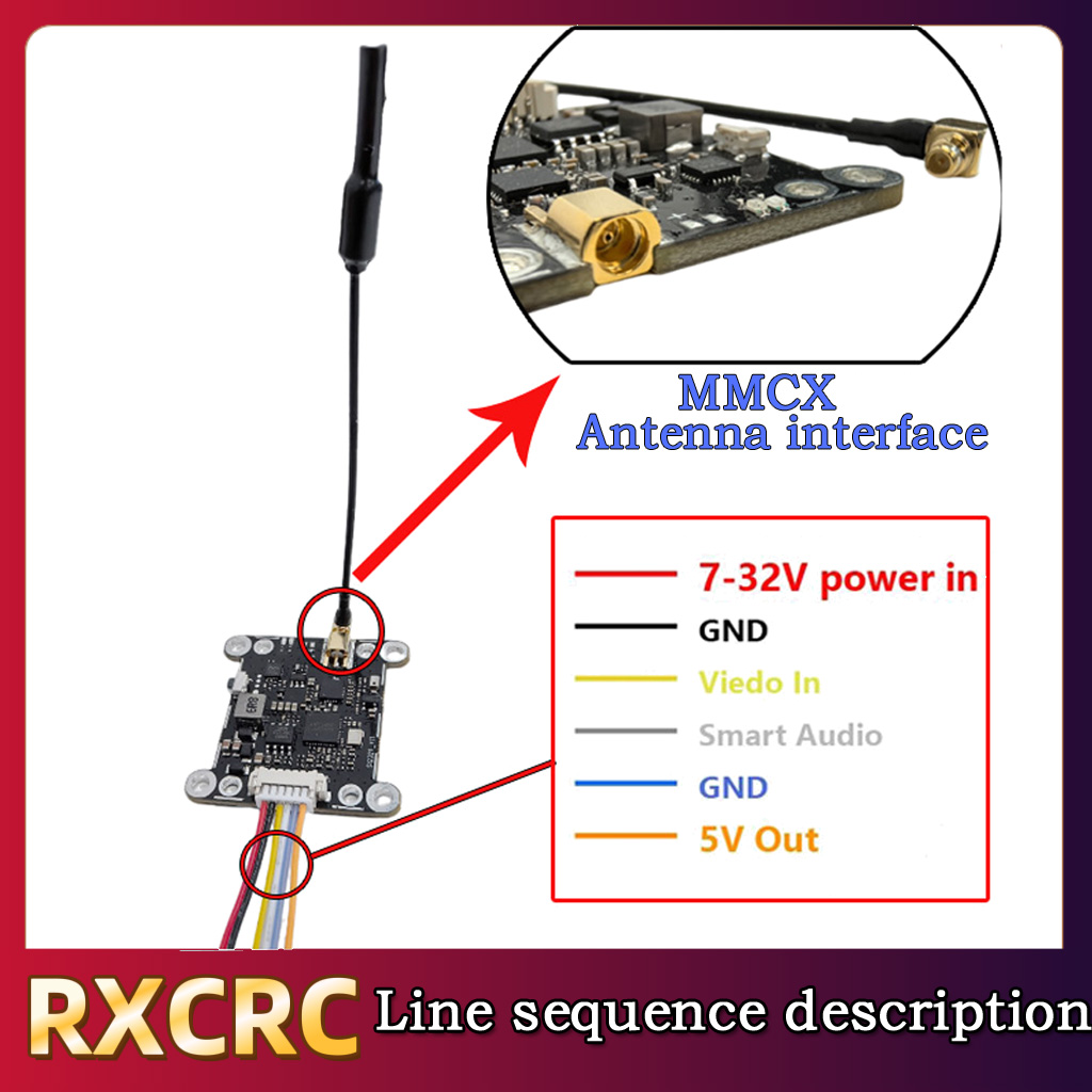 Modul RXCRC 5.8G 48CH 1.6W VTX - Drone Rc Camera ulasan dan harga