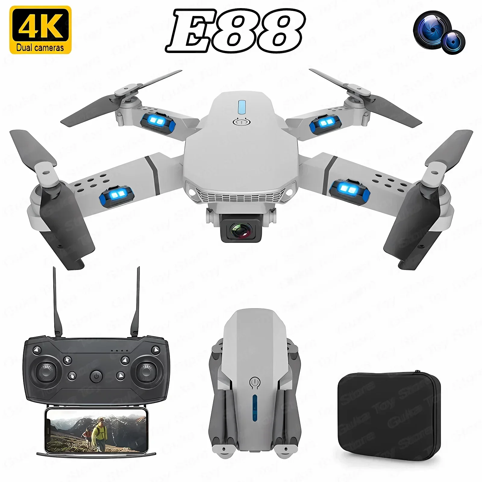 E88 Pro Drone FPV kamera sudut - Drone Rc Helicopter With Camera ulasan dan harga