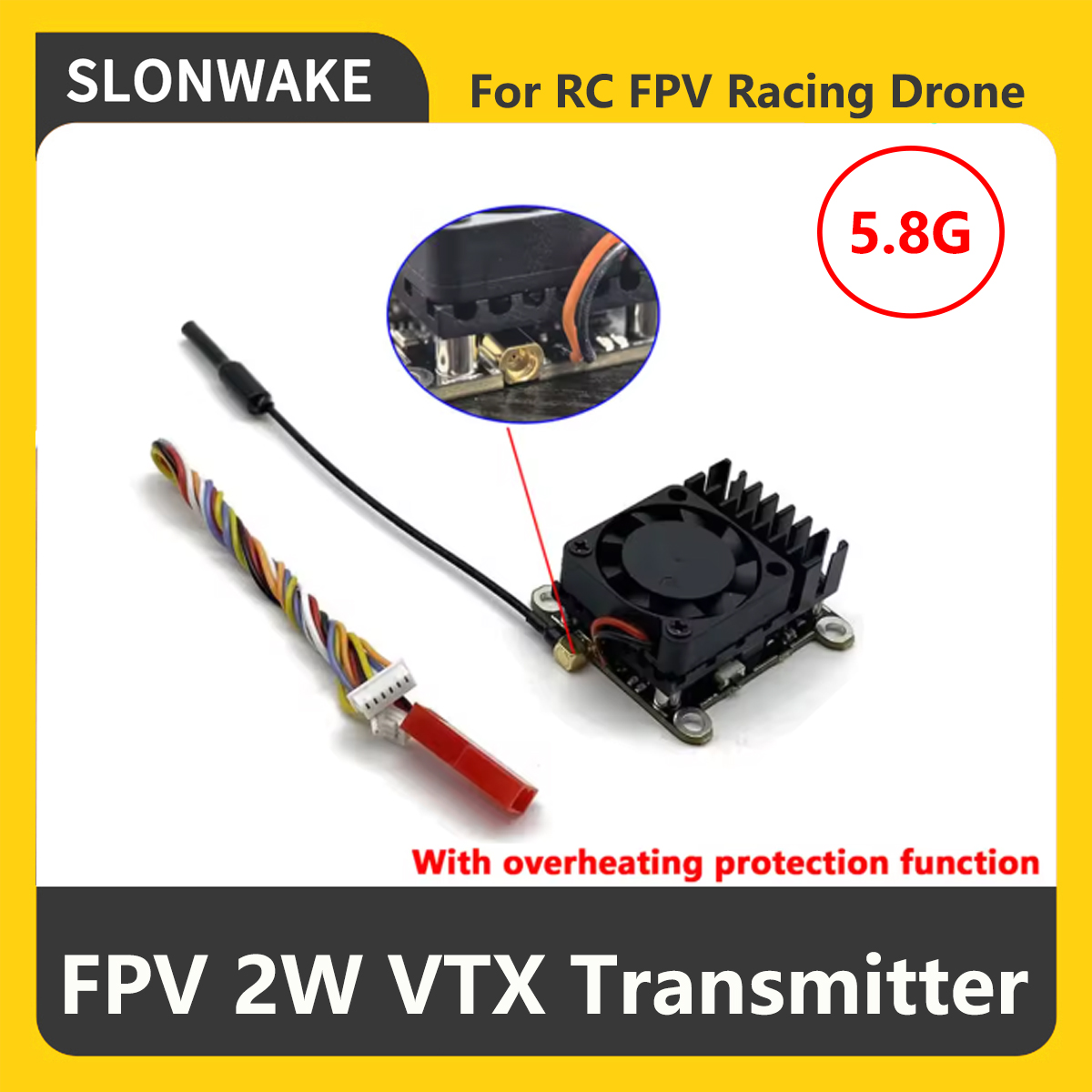 SLONWAKE 5.8G 2000mW FPV VTX T - Drone Rc Camera ulasan dan harga