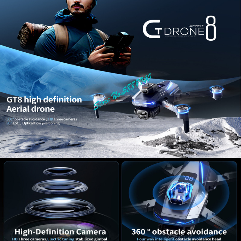 Drone RC WIFI FPV Tiga Kamera  - Drone Rc Fpv Manual ulasan dan harga