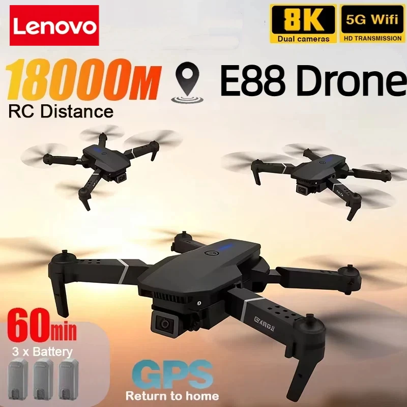 Drone Lenovo New E88 Pro WIFI  - Drone Rc E88 Pro ulasan dan harga